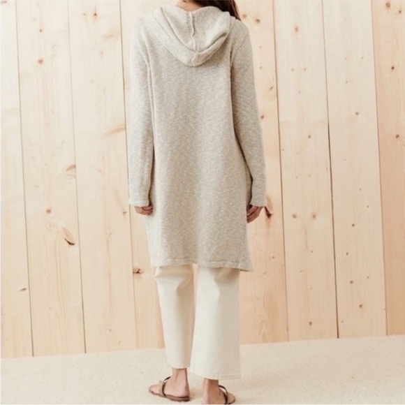 Jenni Kayne Cotton Linen Hooded Sweater Coat Size M NWT - Picture 2 of 6